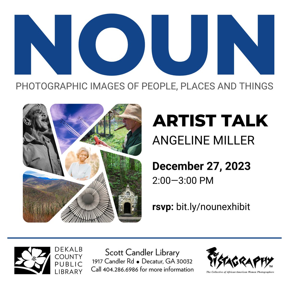 📷 Angeline Miller set for Artist Talk at Scott Candler Library on 12.27.23 at 2:00 PM | #AngelineMiller • #sistagraphy • #NOUNexhibit • #georgialibraries • #dekalblibrary