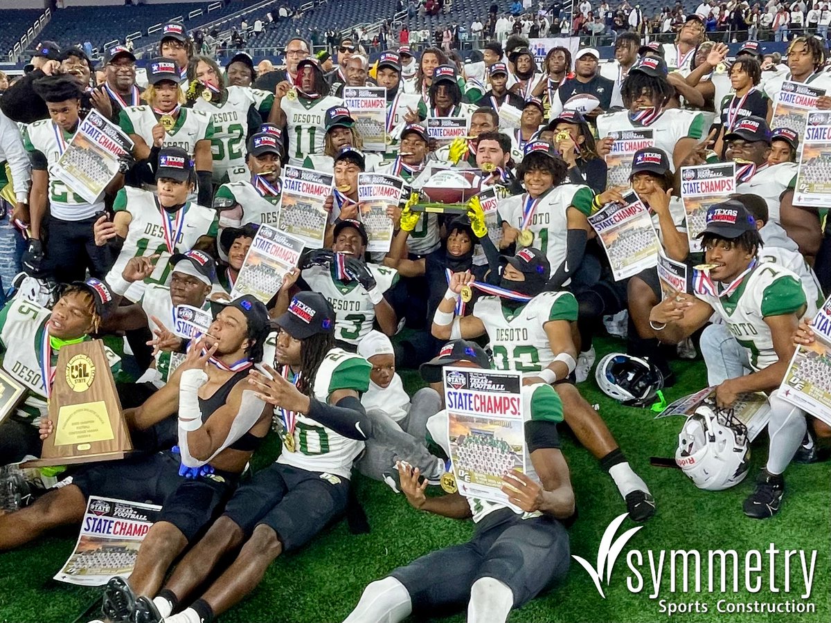 Congratulations to @FootballDesoto for winning the Conference 6A-D2 UIL State Football Championship! 🏆 Symmetry was proud to present a commemorative football celebrating the hard work of these coaches and athletes! 🏈 Congratulations on your back-to-back State Championships!