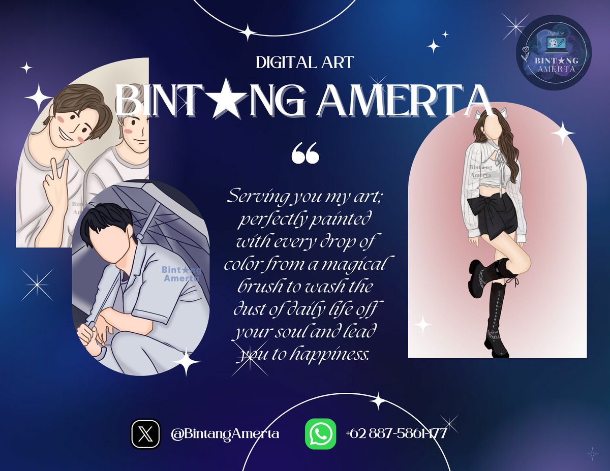BintangAmerta's tweet image. Hi, Bintang Amerta open commission jasa gambar ilustrasi digital nih. Start from 10k aja loh. Selalu terbuka jika kalian ingin chat untuk order ataupun tanya-tanya dulu yaa!
💌 wa.me/628875861177

#zonauang #zonaba #zonajajan