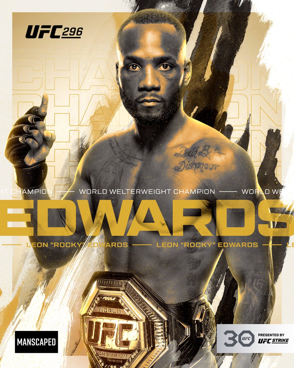 BIRMINGHAM TO THE WORLD 🏆🌎 @Leon_EdwardsMMA defeats Colby Covington by unanimous decision to defend the welterweight title! [ #UFC296 | B2YB @Manscaped ]