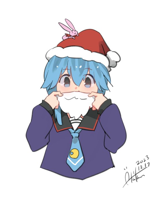 「fur-trimmed headwear santa hat」 illustration images(Latest)｜4pages