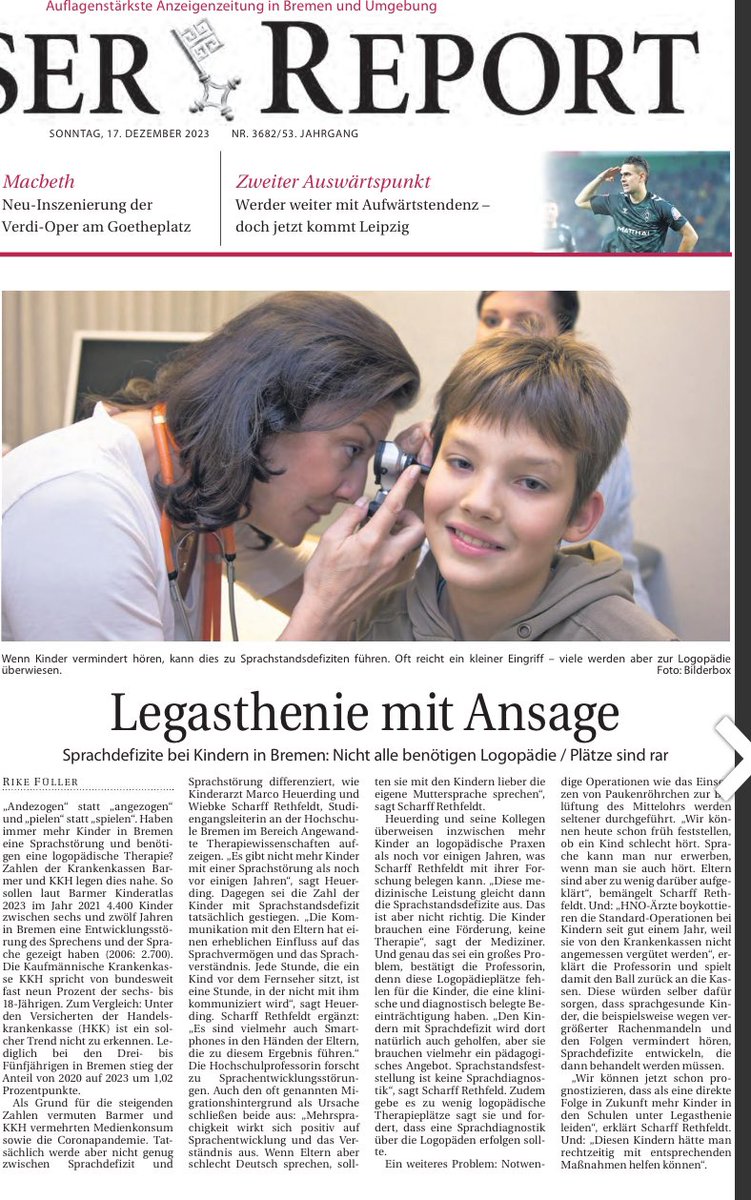 LogoHSB (@hsb_logo_atw) on Twitter photo Titelseite!
• Sprachdefizite bei Kindern
• Irreführender Bereicht der Krankenkassen
• Therapiebedürftige Kinder erhalten keine medizinische OP und #Logopädie
• Fachkräftemangel
Interview mit Prof <a href="/W_Scharff/">W Scharff Rethfeldt 🕊</a> @HSBremen issuu.com/kpsverlag/docs… Titelseite!
• Sprachdefizite bei Kindern
• Irreführender Bereicht der Krankenkassen
• Therapiebedürftige Kinder erhalten keine medizinische OP und #Logopädie
• Fachkräftemangel
Interview mit Prof <a href="/W_Scharff/">W Scharff Rethfeldt 🕊</a> @HSBremen issuu.com/kpsverlag/docs…