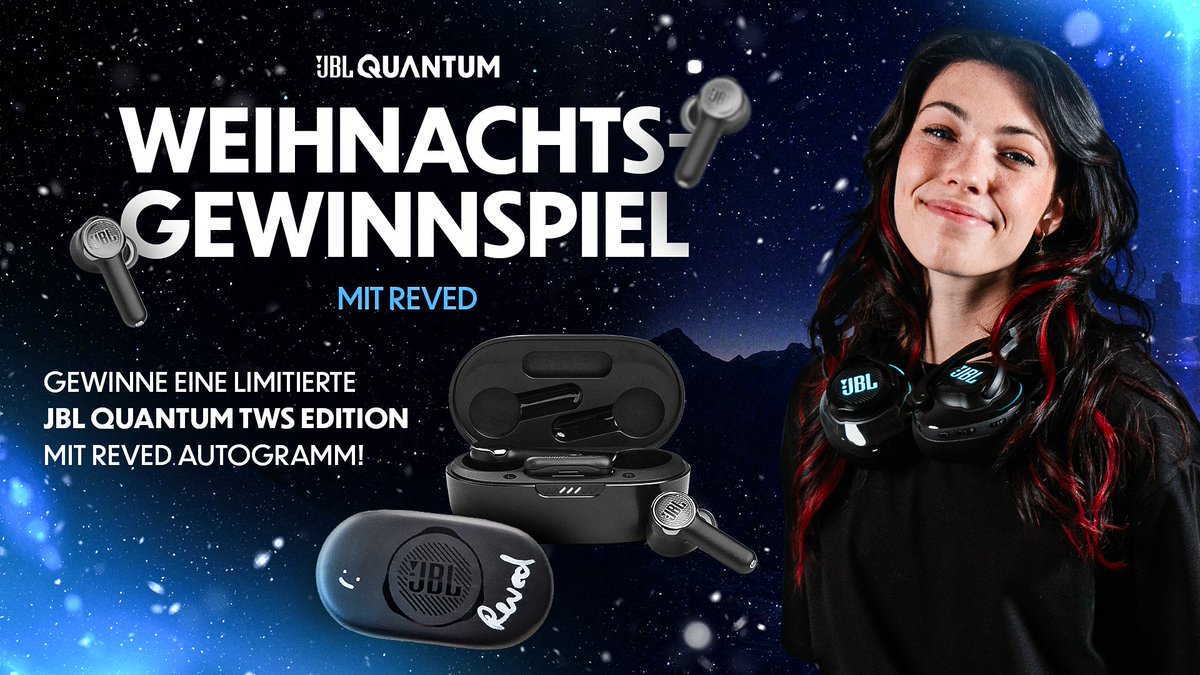 🎄🎁
Zusammen mit <a href="/RevedTV/">Antonia</a> verlosen wir limitierte JBL Quantum TWS

Was ihr dafür tun müsst?⁣⁣
👉 folgt <a href="/JBLQuantumDE/">JBL Quantum Deutschland</a> und ❤️ ⁣⁣diesen Post
👉 markiert 2 Freunde 🎧

Ende am 24.12.2023 - 23:59 CEST ⁣⁣
Die TNB stehen in unserer Bio!👏⁣⁣⁣
⁣
Viel Glück! 🍀⁣⁣⁣
#JBLQuantum