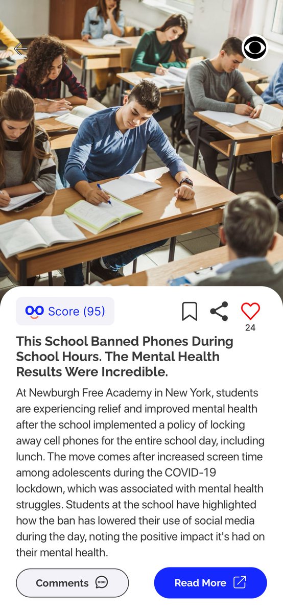 This School Banned Phones During School Hours. The Mental Health Results Were Incredible. - Seen on Goodable!
news.goodable.co/415263?utm_sou…