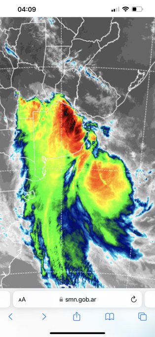 Esto muestra el satélite goes del servicio meteorológico ahora, muestra el nivel de altura de las nubes