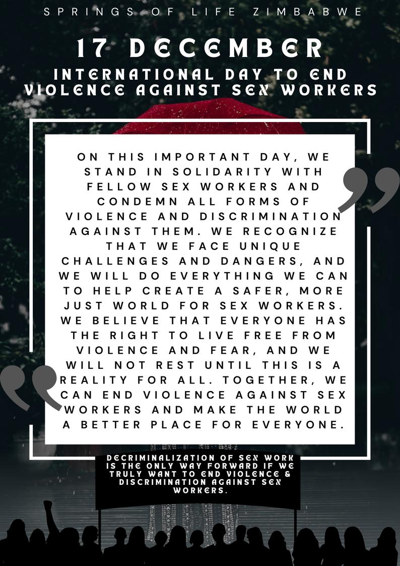 #StoptheStigma 
#Stoptheviolence 
#Decrimsexwork

@_ARASAcomms @AfricaSexWork @GlobalSexWork @ChisungoTrust @oldprosonline @mamacash @redumbrellafund @RobertCarrFund @Sisonke_ZA @AfricanISPA @SWAIIreland @sexworkeurope @swunion_uk @EMinorities @Aidsfonds_intl @ZimswaZ