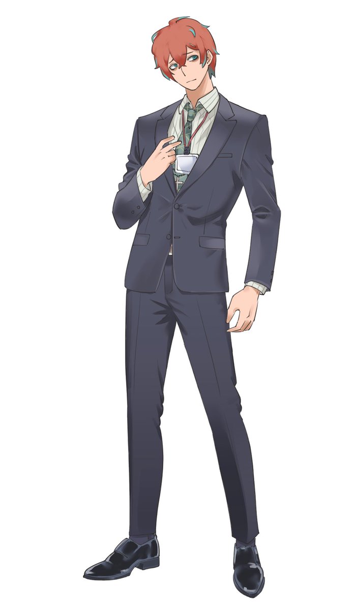 1boy male focus solo necktie formal suit black footwear  illustration images