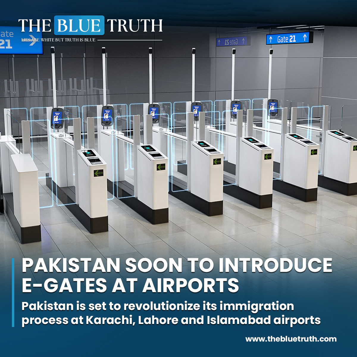 Pakistan is soon to introduce e-gates at airports.
Pakistan is set to revolutionize its immigration process at Karachi, Lahore, and Islamabad airports.

#EImmigration #AirportInnovation #DigitalTravel
#SmartAirports #tbt #TheBlueTruth