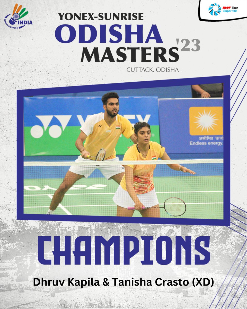 Odisha Masters 2023 badminton: Tanisha Crasto-Dhruv Kapila win mixed  doubles title