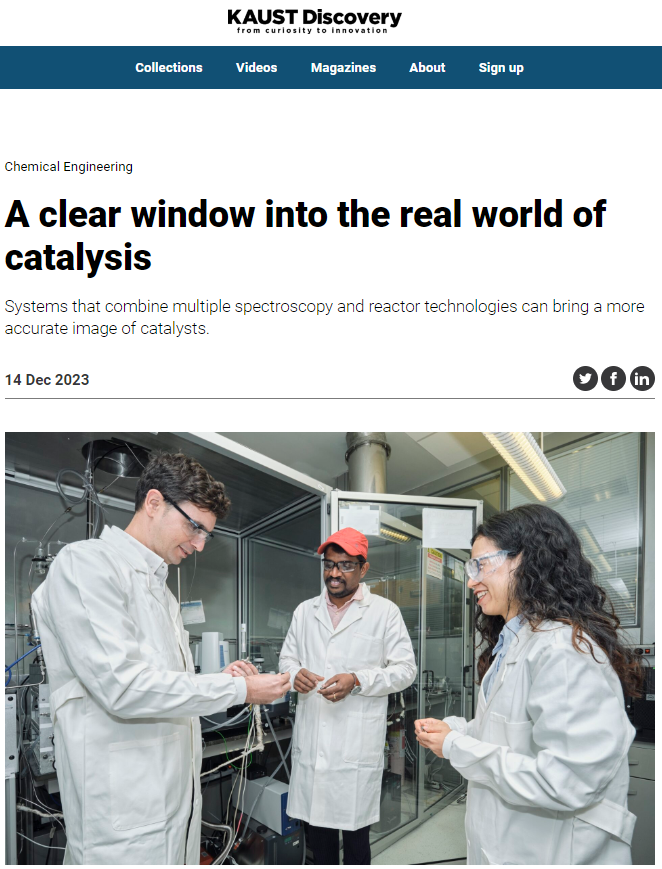Check out the latest publication from “KAUST Discovery” magazine, where they talk about our excellent Postdoc Vijay Velisoju and his recent work in  Multi-technique operando methods!
discovery.kaust.edu.sa/en/article/228…