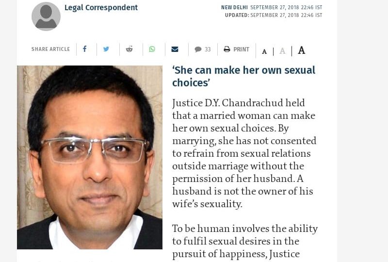 @pessimist_SS Thanks to #Cjichandrachud who clearly said a women married you does not mean she had consented that she will not have sex with other men. Some Feminazis are trying best how to term a Husband #Rapist by hook or crook as per wish/whim of wives. They taken Husbands as granted.