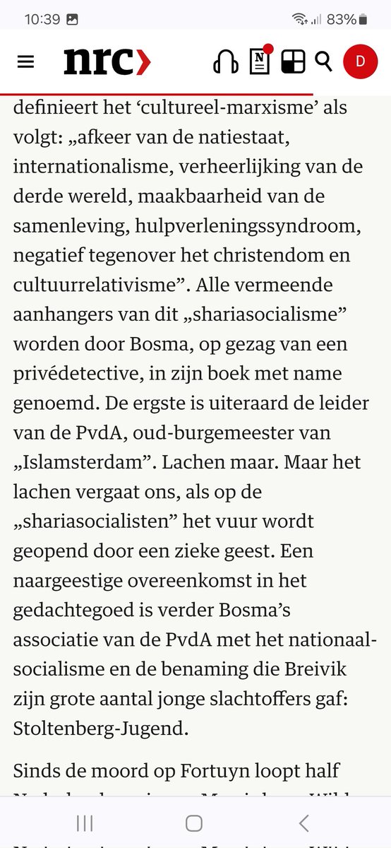 Voor alle duidelijkheid.
Dit schreef NRC in 2011 over Bosma en Breivik
nrc.nl/nieuws/2011/07…