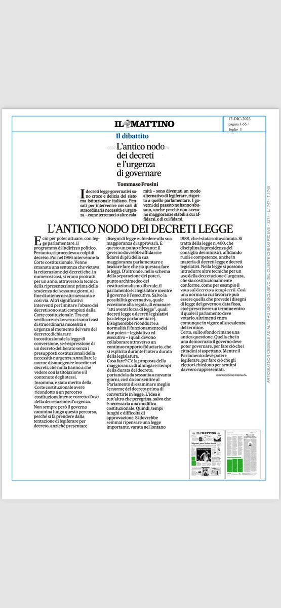 #decreto #governo #Costituzione @revistaTRCUNED @cepcgob @Montecitorio @SenatoStampa @CorteCost @Palazzo_Chigi @UNISOBNapoli