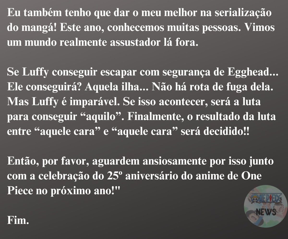 One Piece News on X: *Fandom teorizando loucamente sobre o motivo