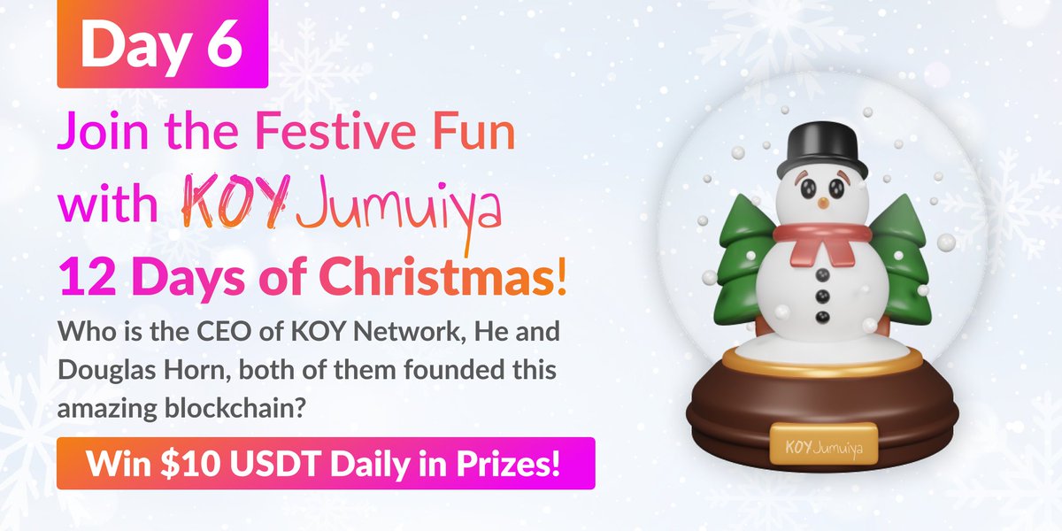 KOYJumuiya's tweet image. 🚨 Giveaway alert! 🚨

🎅 Unwrap the joy and make this holiday season even merrier with us! 🎄🌟

How to join?
✅ Like &amp;amp; Retweet
✅ Comment your answer w/ #KOY $KOYN #KOYJumuiya #WeMust
✅ Tag 3 friends
✅ Follow @KOYJumuiya &amp;amp; @KOYNetwork