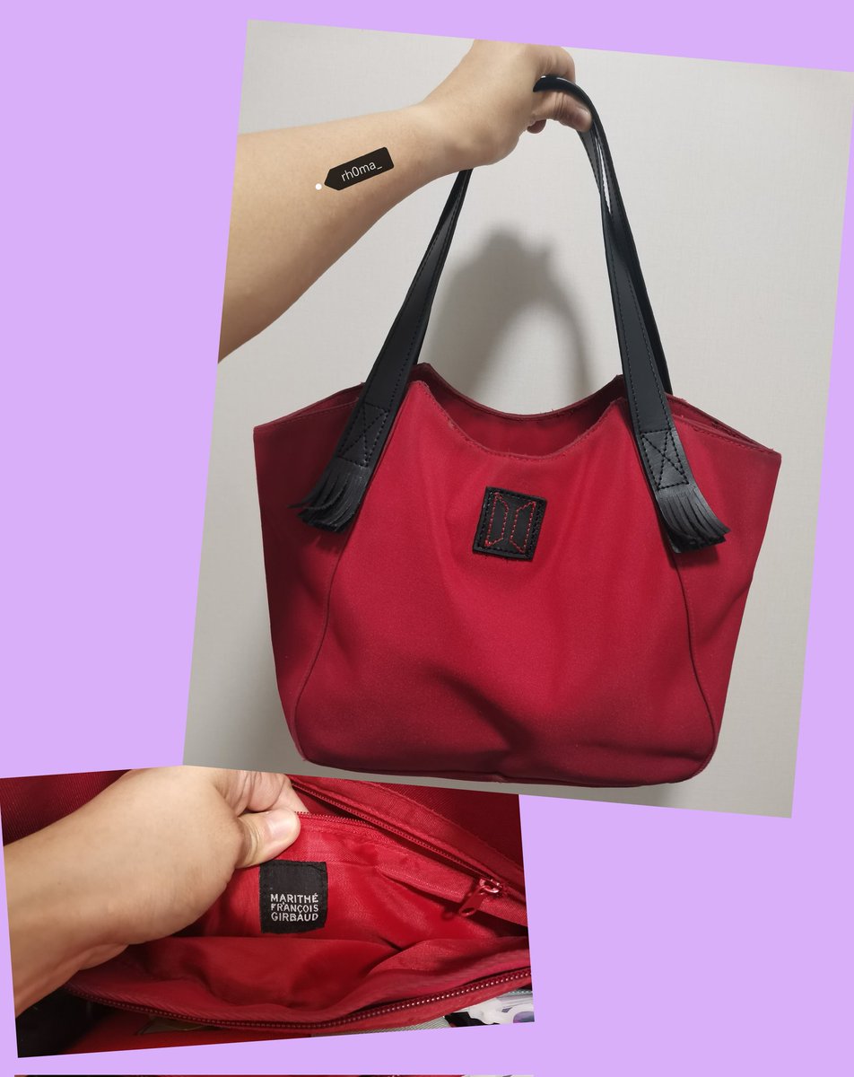 rh0ma_'s tweet image. Had my old (old!) #Girbaud fav bag restored with the logo changed. Not too precise but good enough! 🤭💜 #BTSArmyMom