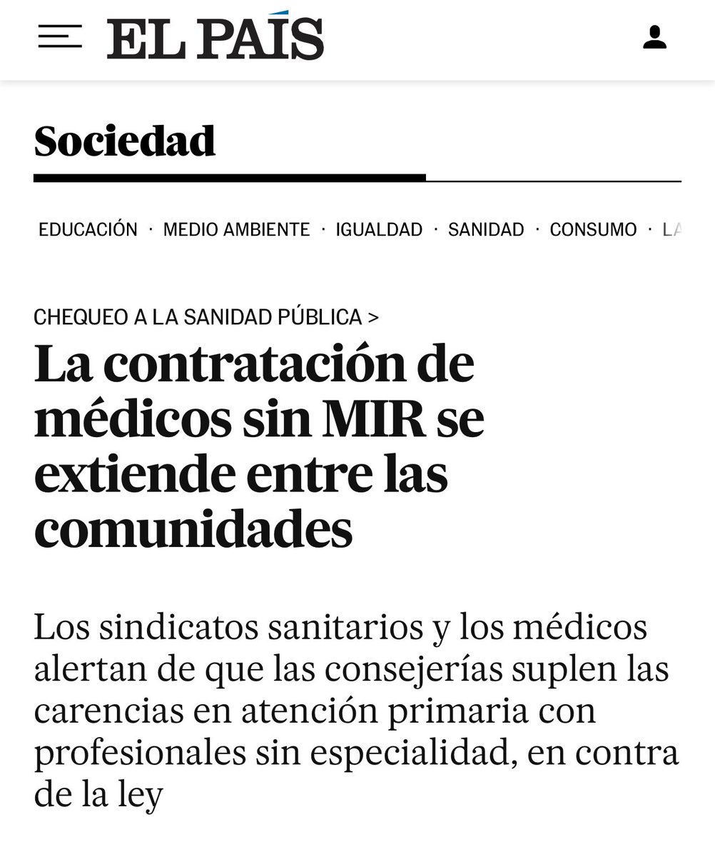 Víctor Pedrera Carbonell (@victorpedrera) on Twitter photo Inundamos Europa🇪🇺 de médicos perfectamente formados mientras para nuestra sanidad 🇪🇸 contratamos médicos sin formación 🤦🏼
Brillante idea 💡
<a href="/cesm_sindicatos/">CESM</a> <a href="/CESM_CV/">SindicatoMedico_CESM-CV</a> <a href="/DrMiguelLazaro/">Miguel Lázaro</a> <a href="/TomasToranzo1/">Tomas Toranzo Cepeda</a> <a href="/vicentematas/">Vicente Matas</a> <a href="/jgt_cto/">Javier García Tirado</a> <a href="/amytsmedicos/">AMYTS</a> <a href="/ceem_medicina/">CEEM</a> <a href="/AsociacionMIRe/">Asociación MIR España</a> <a href="/SoVaMFiC/">SoVaMFiC #RazonesParaSer</a> Inundamos Europa🇪🇺 de médicos perfectamente formados mientras para nuestra sanidad 🇪🇸 contratamos médicos sin formación 🤦🏼
Brillante idea 💡
<a href="/cesm_sindicatos/">CESM</a> <a href="/CESM_CV/">SindicatoMedico_CESM-CV</a> <a href="/DrMiguelLazaro/">Miguel Lázaro</a> <a href="/TomasToranzo1/">Tomas Toranzo Cepeda</a> <a href="/vicentematas/">Vicente Matas</a> <a href="/jgt_cto/">Javier García Tirado</a> <a href="/amytsmedicos/">AMYTS</a> <a href="/ceem_medicina/">CEEM</a> <a href="/AsociacionMIRe/">Asociación MIR España</a> <a href="/SoVaMFiC/">SoVaMFiC #RazonesParaSer</a>