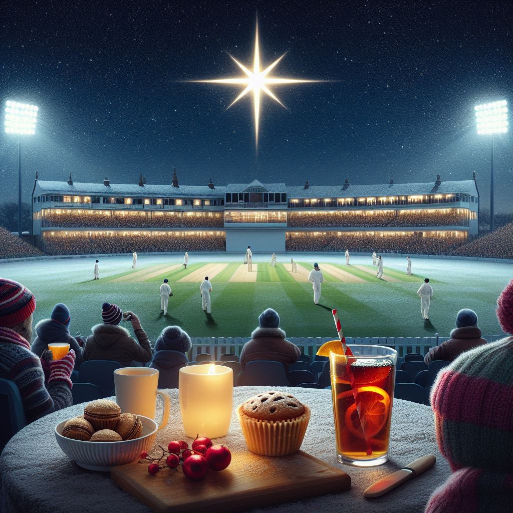 WG_RumblePants's tweet photo. Been totally wasting my morning making Christmassy AI cricket images whist drinking @CricketCoffeeCo 

Fun though https://t.co/2nE5bqOrWP