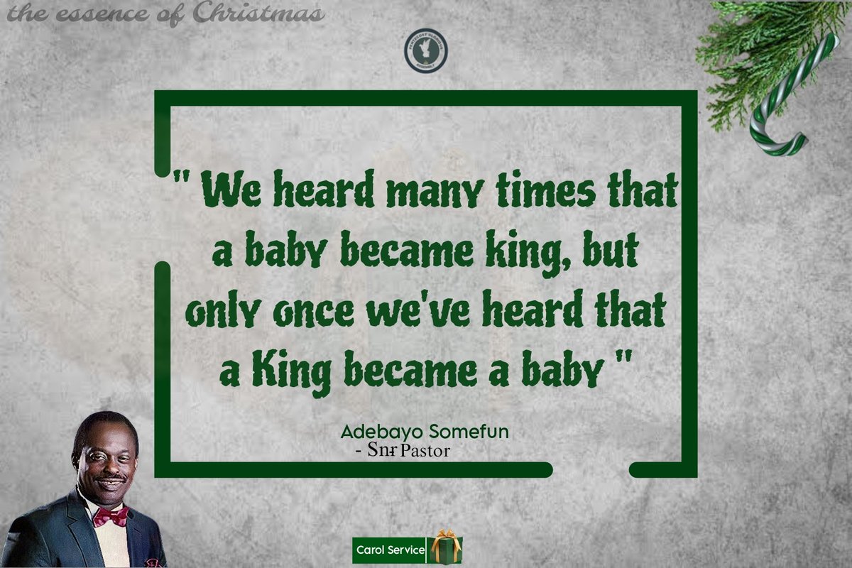 pgachurchabuja's tweet photo. TOPIC: The essence of Christmas 🎄

TEXT : (Isa 9:6, Micah 5:2)

#WORDSESSION 
#PENTECOSTGLORIOUSASSEMBLY
#PGACHURCH

[GuK] https://t.co/VScIfedR1x