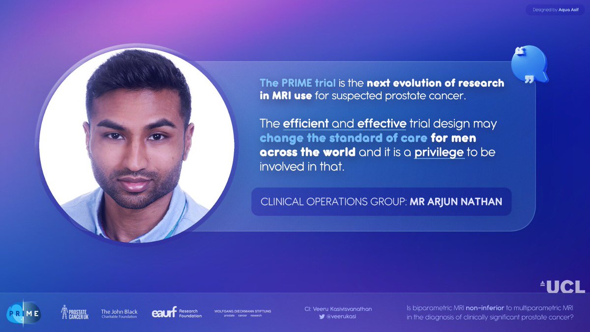 🗣️ Voices 🗣️ of the PRIME Clinical Operations Group 🌟 📍 Today we are excited to hear from @ArjunSNathan about why he joined the PRIME Team ✨ Read the post below! ⬇️ #UroSoMe #prostatecancer #prostateMRI #PRIMETrial