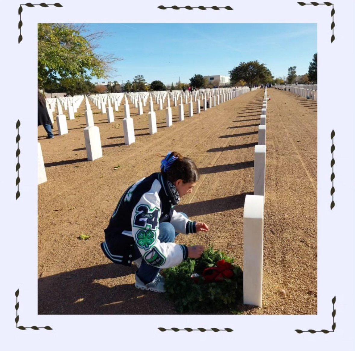 Thank you to all the NHS members, YWLA staff, and families that were able to attend this year’s Wreaths Across America event.
We were able to successfully place more wreaths than we have in previous years!

<a href="/Ysleta_YWLA/">Ysleta YWLA</a> <a href="/ywprep/">Young Women's Prep</a> <a href="/YsletaISD/">Ysleta ISD</a>