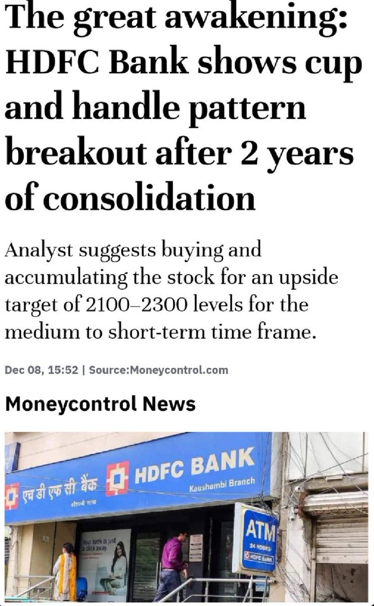 pandeyvivek7890's tweet image. HDFC Bank seems thy time has come !!.