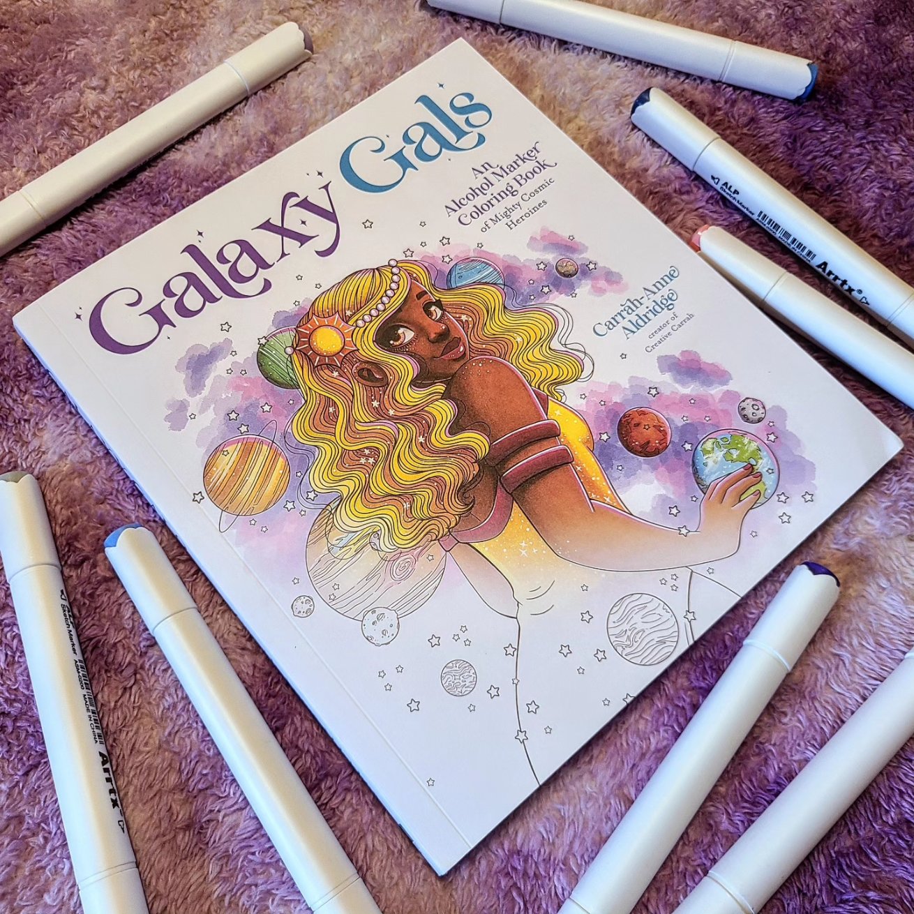 Galaxy Gals: An Alcohol Marker Coloring Book of Mighty Cosmic Heroines  (Paperback)