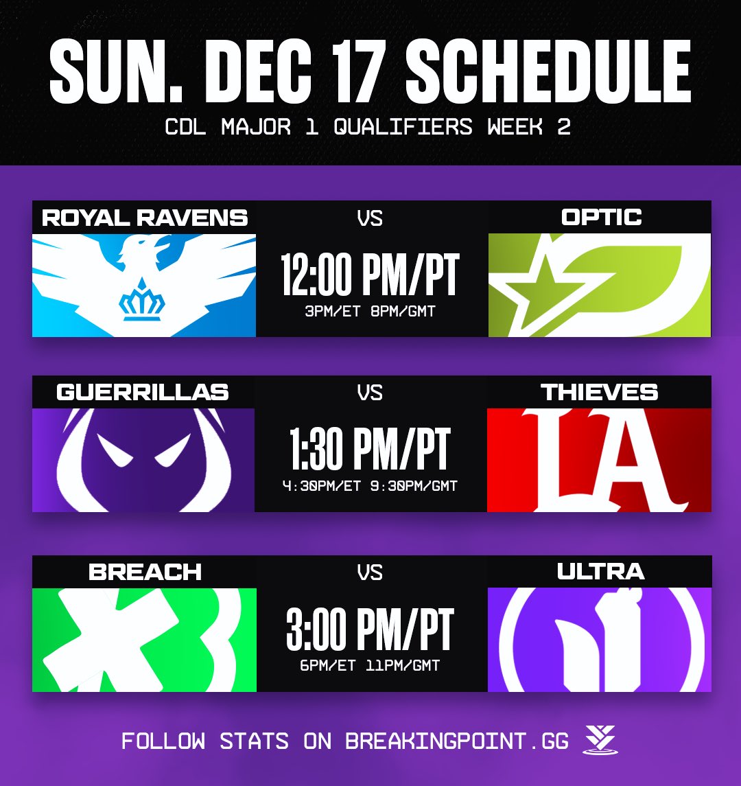 Breaking Point on X: Today's CDL schedule 🗓️  / X