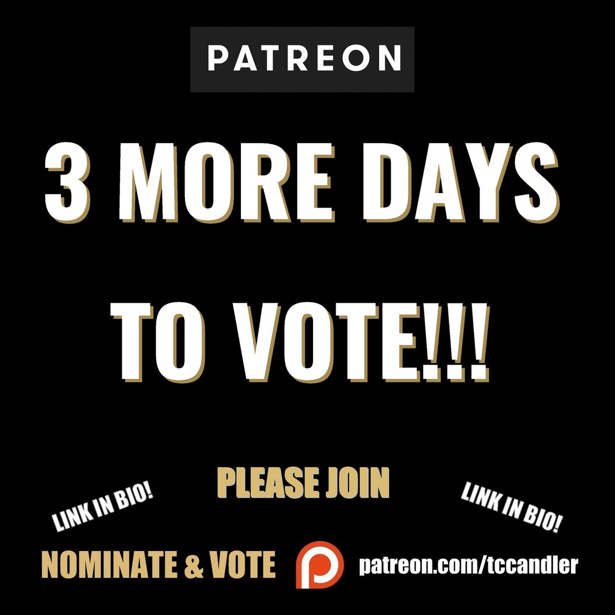 Only 3 days left to vote on our PATREON Faces Community! 5000+ MEMBERS - If you would like to vote for your favorite face, please join! Thank you -- patreon.com/tccandler #tccandler #100faces2023