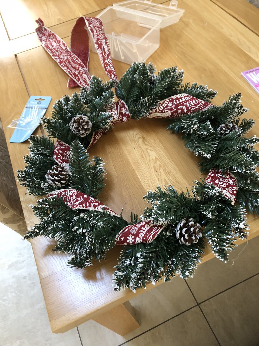Homemade Christmas wreath! Another first! #tryingnewthings #lovechristmas 🎄🎁🎉🥰
