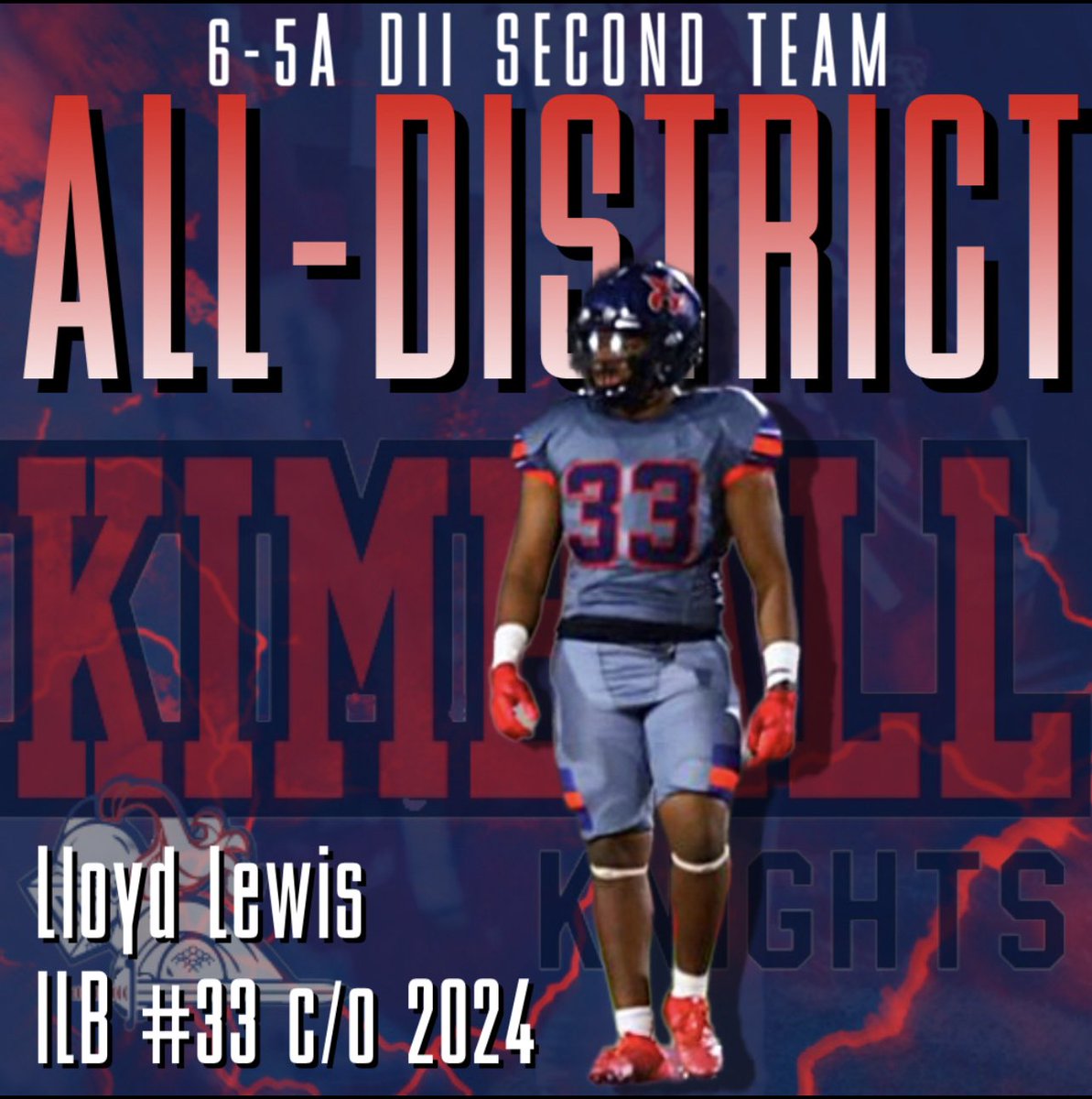 Congratulation LLoyd Lewis, you have been one of the bright spots on the team. You have helped us at the LB spot as well as on special teams. Continue to lead in the classroom and in athletics and you will accomplish every goal you have set for yourself.