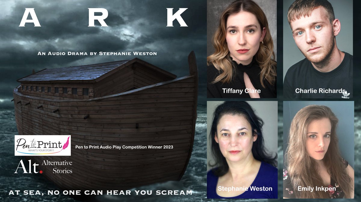 This #audiodramasunday we're celebrating the release of our #comedy #murdermystery 

Ark is written by Stephanie Weston of @InstantWit and stars @TiffanyEclair @CharlieDTR @emilyinkpen and Stef herself!  It was recorded at @orpheusstudio 

Listen free buzzsprout.com/411730