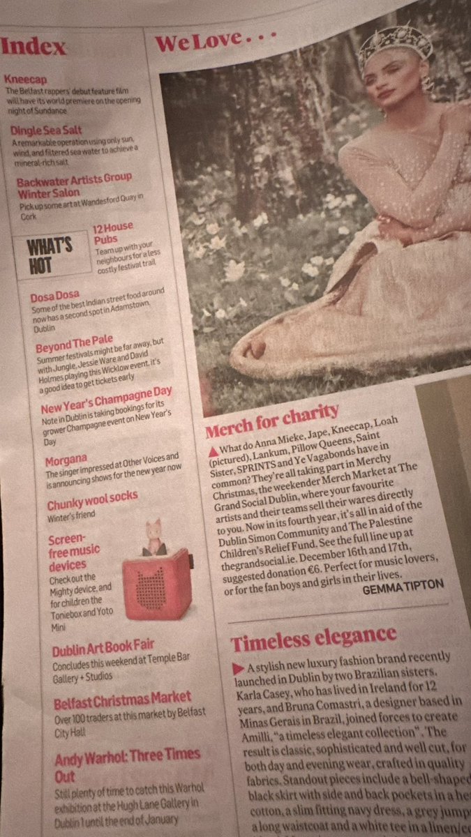 Apparently we’re hot 🧯 Thank you @IrishTimes! Nice to see pals @morganasparty & @KNEECAPCEOL up there too ♡