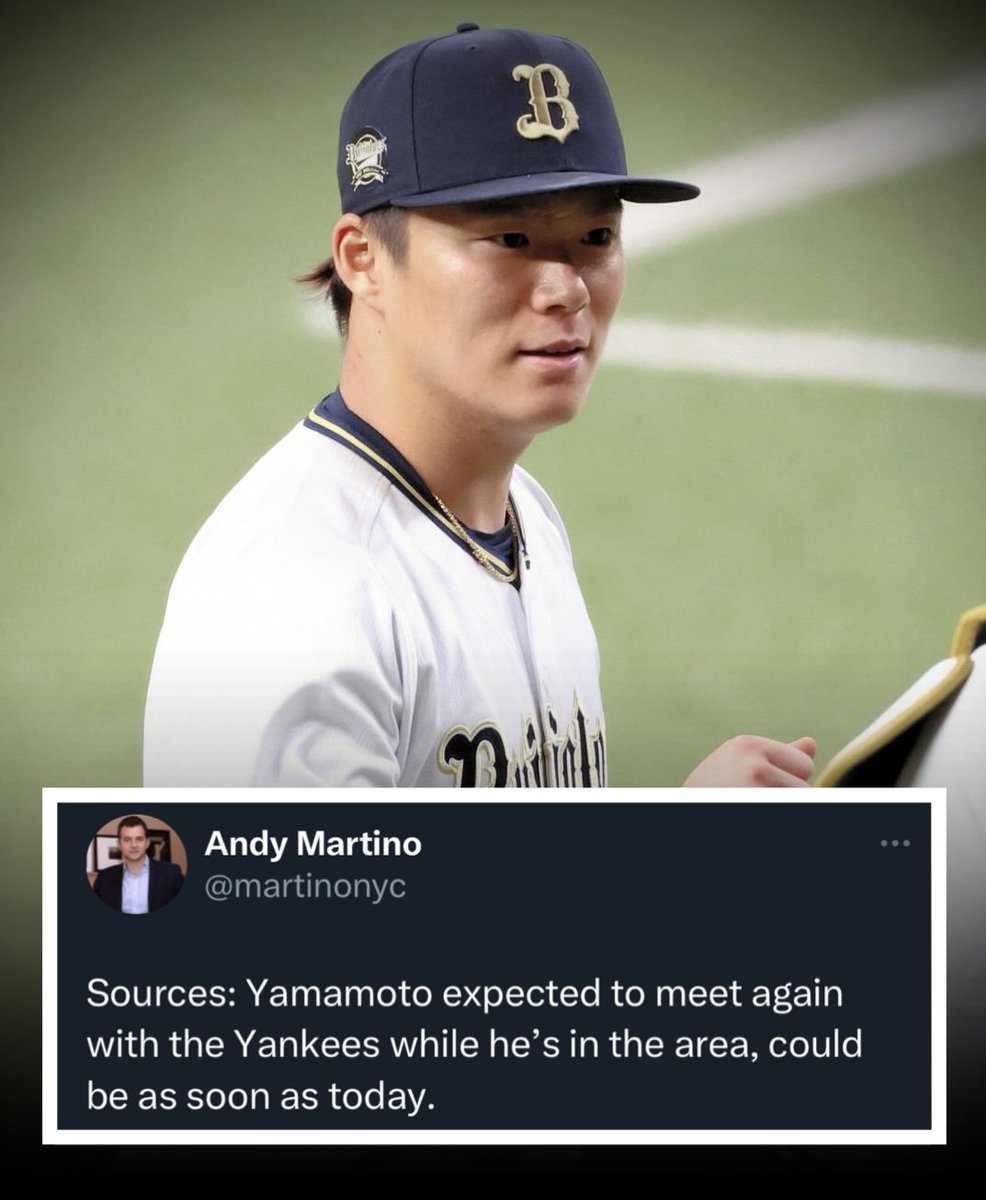 The #Yankees will meet with Yoshinobu Yamamoto for a second time.