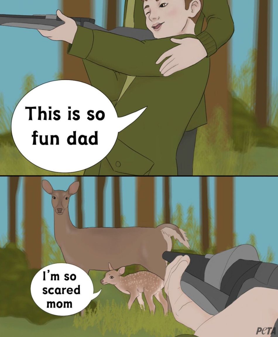 Hurting and killing others should never be disguised as a “fun family tradition.” All animals deserve to live in peace 🦌❤️