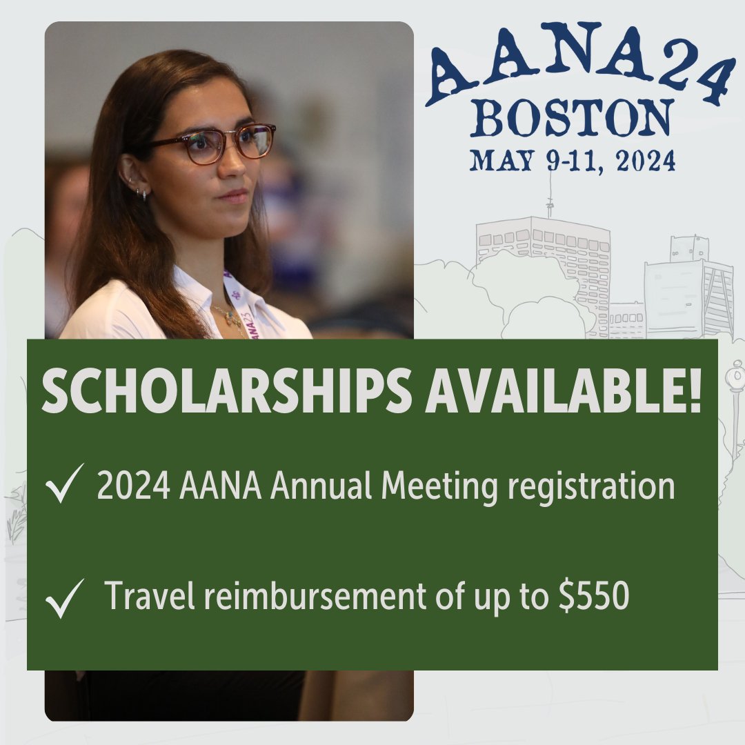 Attention Residents! Want to attend AANA24? Apply to receive a Resident Scholarship for AANA24 in Boston, Massachusetts: aana.org/scholarships