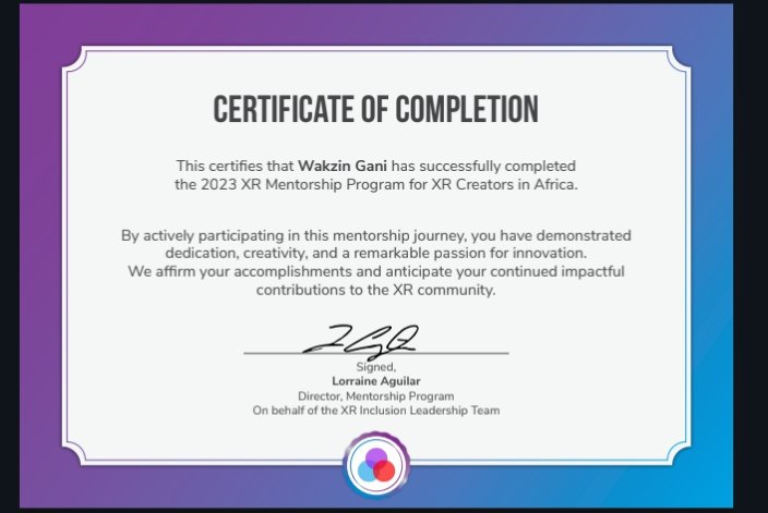 gani_wakzin's tweet image. Overflowing with gratitude,
@XRInclusion  Mentorship Program ✔️💪, ready to bend the rules of reality! 🌀🎮
#ThankfulTech #XRI #XRJourney #VR #AR