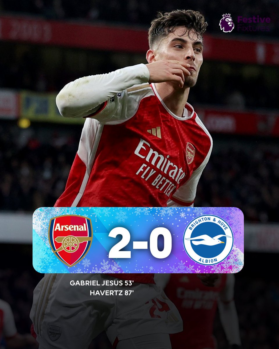 Arsenal take top spot as they become the first side to keep Brighton at bay this season 🔝 #ARSBHA