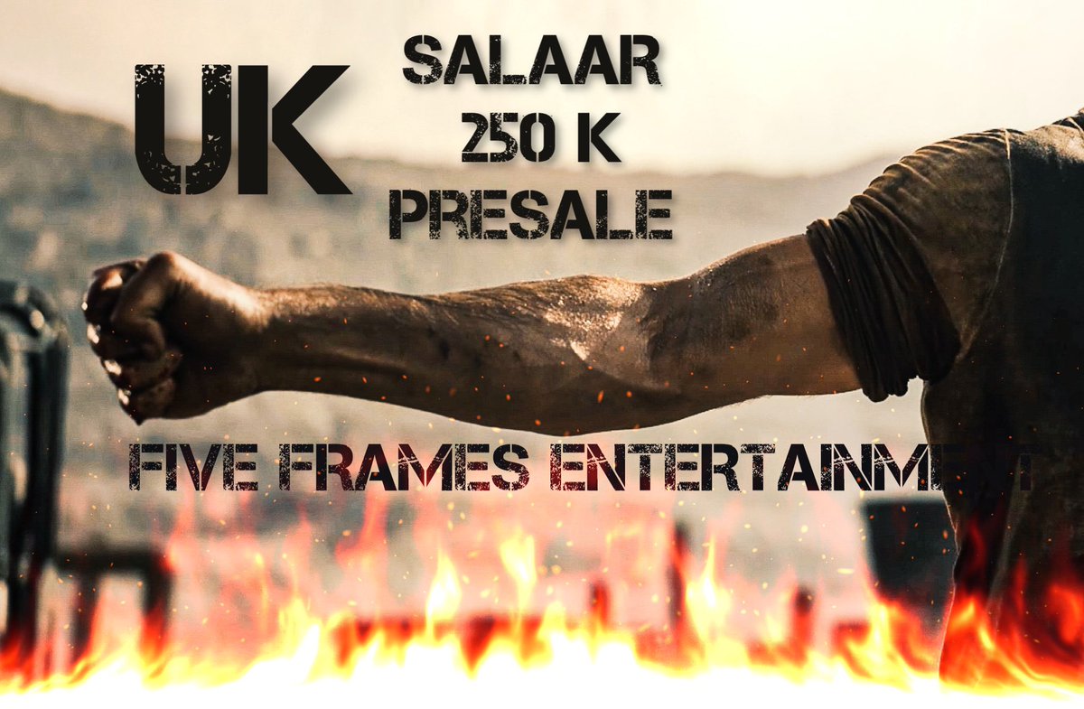#Salaar  UK+Ireland Premieres crosses 25K tickets🔥

Total uk+ireland- 25k tickets / £250K Gross

#Salaar  #Prabhas  #PrashanthNeel @PrithviOfficial @shrutihaasan @VKiragandur @hombalefilms #HombaleMusic