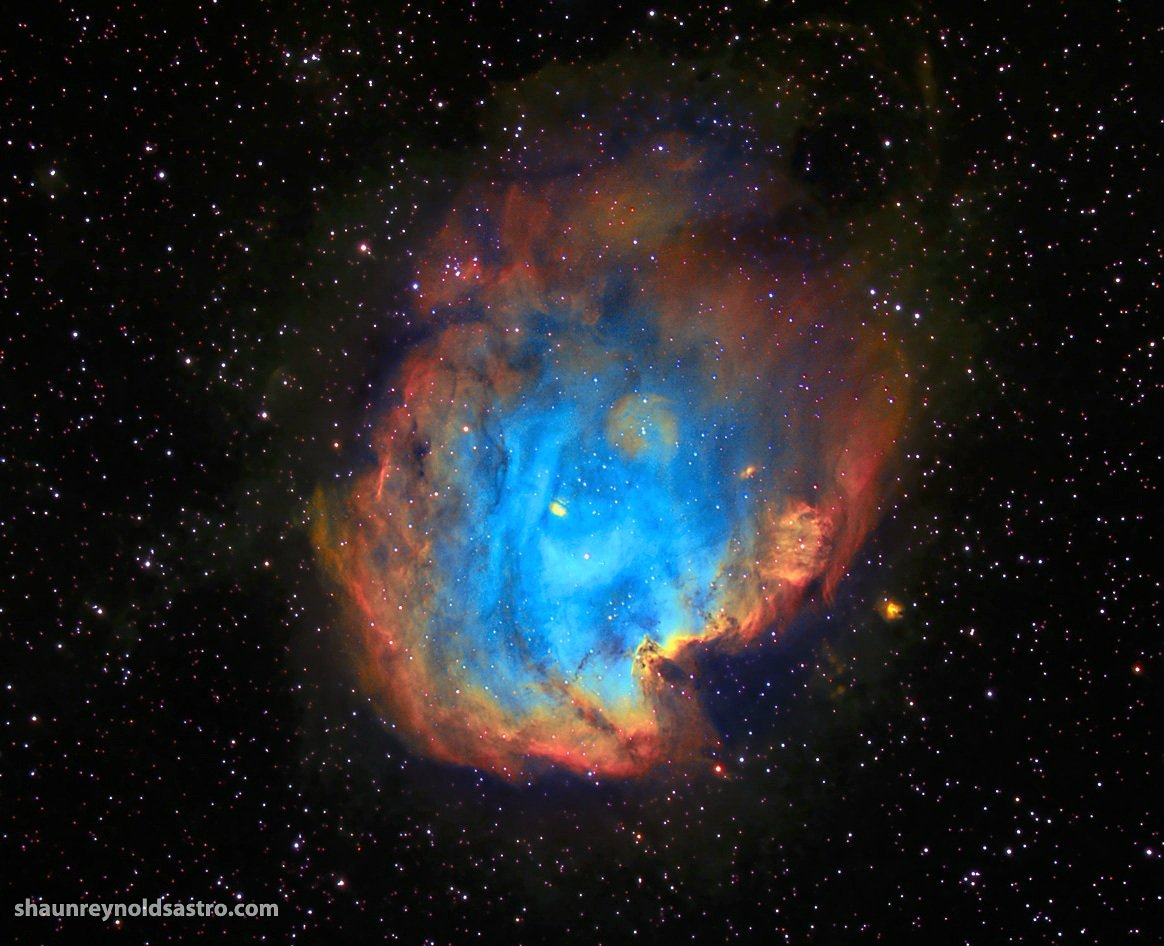 The very bright and awesome Monkey Head Nebula, 15 hours of photons in Hubble Palette
