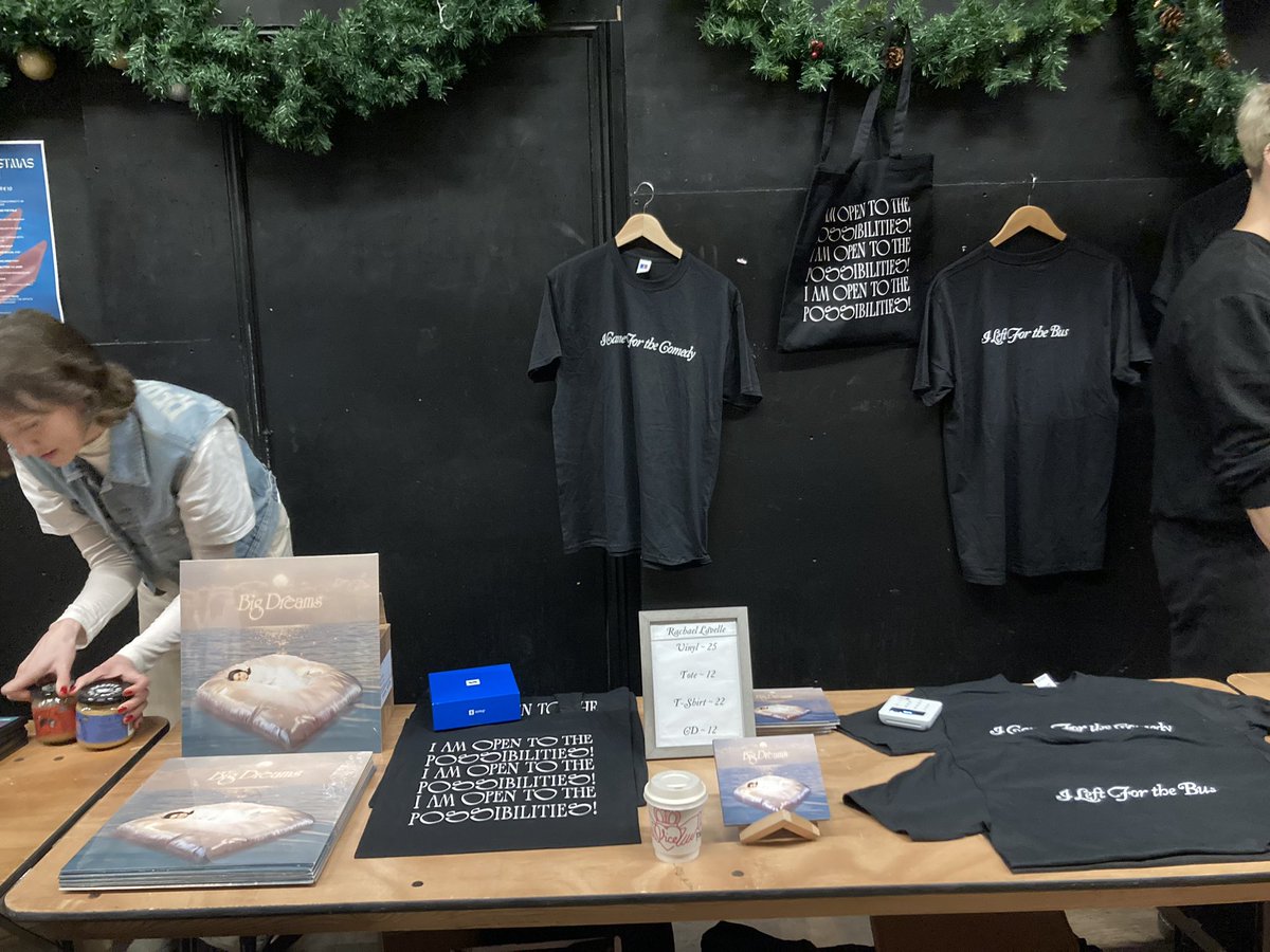 Selling some merch today upstairs in The Grand Social @1StopBandShopIE 🍹11-5
