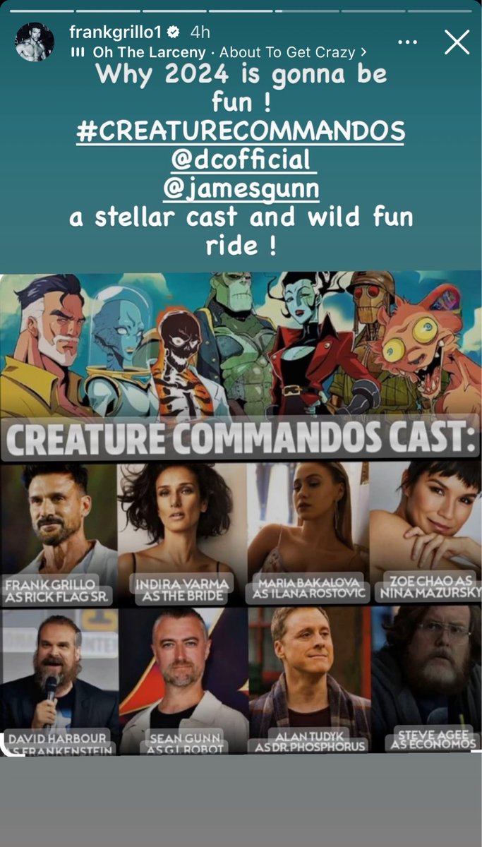 Story from Frank Grillo 
#CreatureCommandos