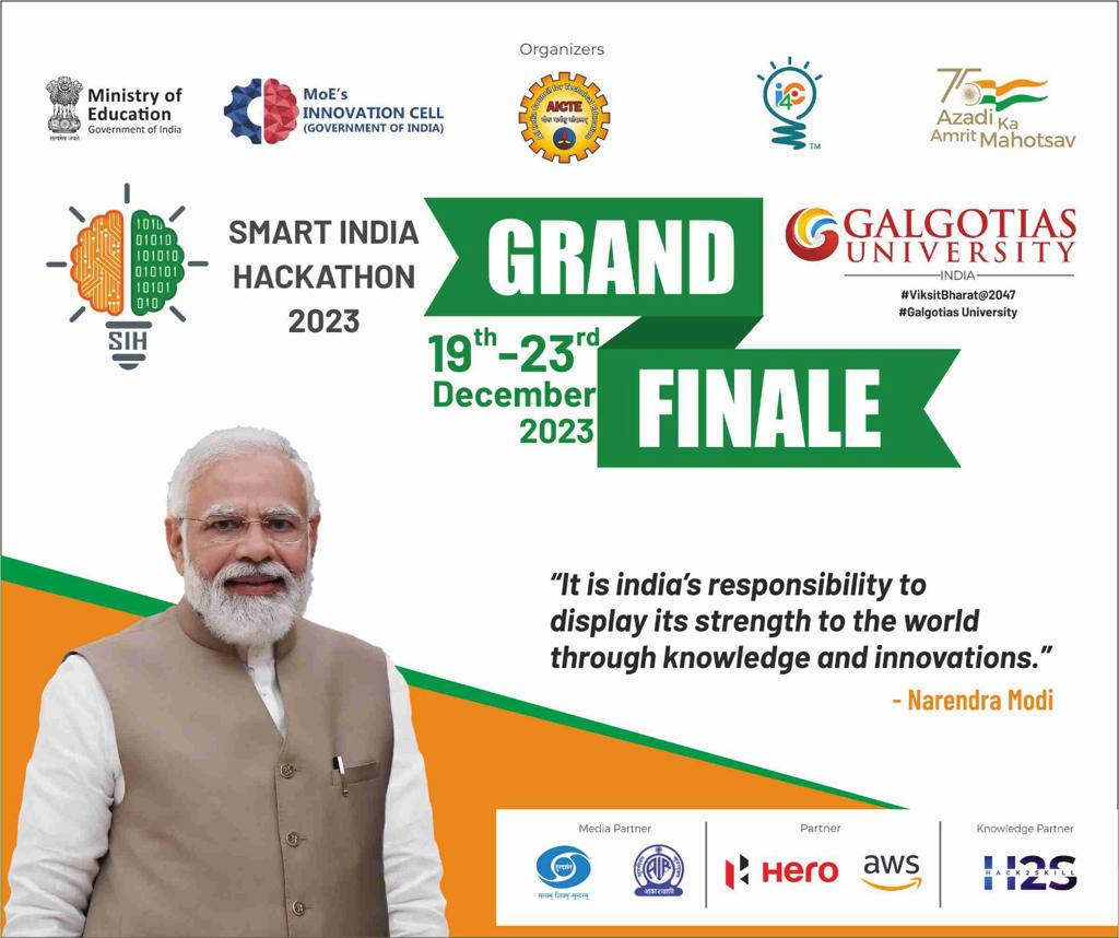 My university organising
SIH 2023 hardware edition finale

Excited idk why

#SIH2023, #smartindiahackathon, #PM_ModiAtSIH, #InnovationSeAtmanirbharBharat ,  #GalgotiasUniversity #GUSC #IIC #MIC #AICTE