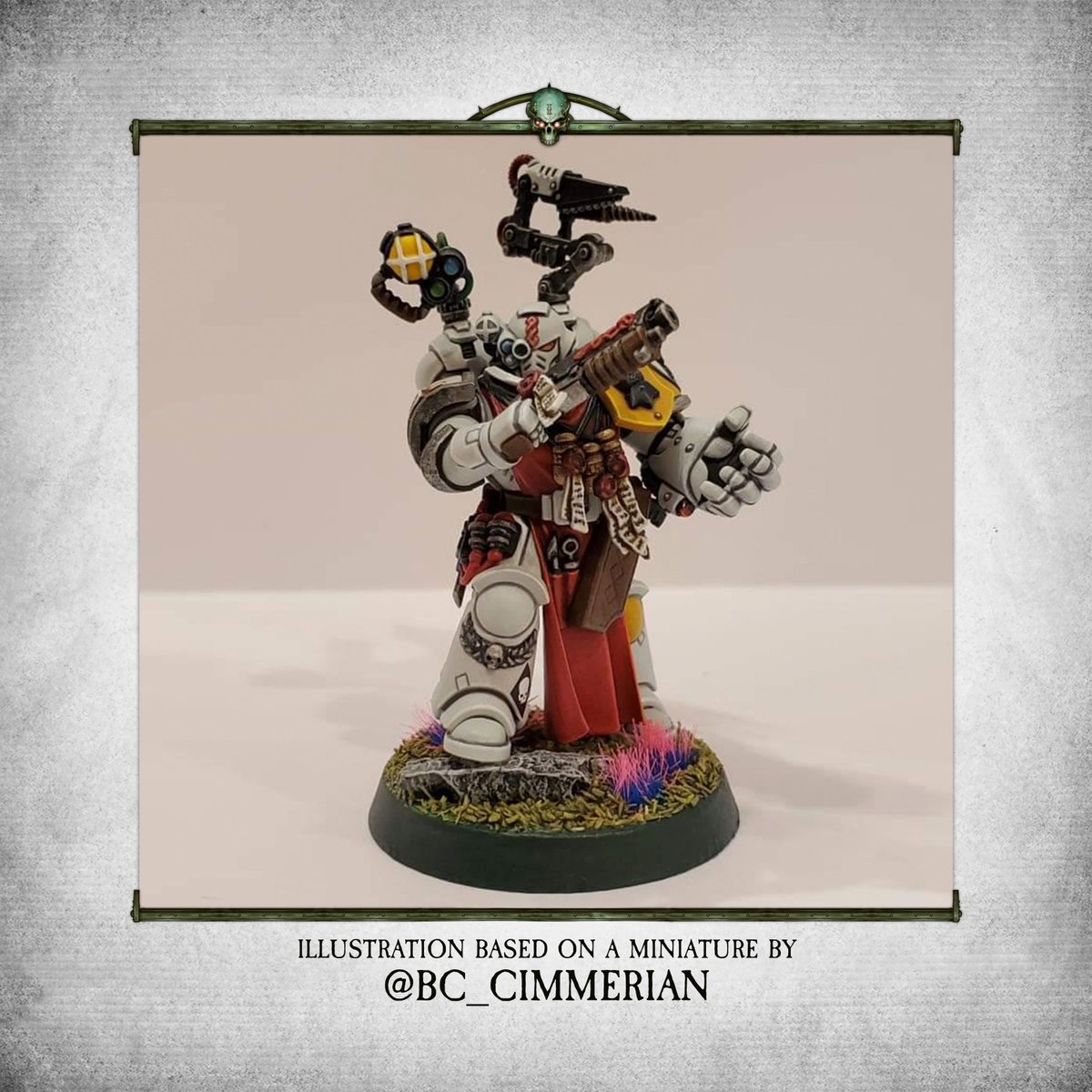 Character illustration for bc_cimmerian 💀 Orniris.com #warhammerfanart #warhammerart #warhammer #warhammer40000 #warhammer40k #imperialfists #apothecary #grimdark #characterart #characterillustration #paintingwarhammer #spacemarines #spacemarine