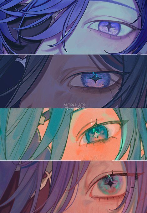 「hair between eyes star-shaped pupils」 illustration images(Latest)