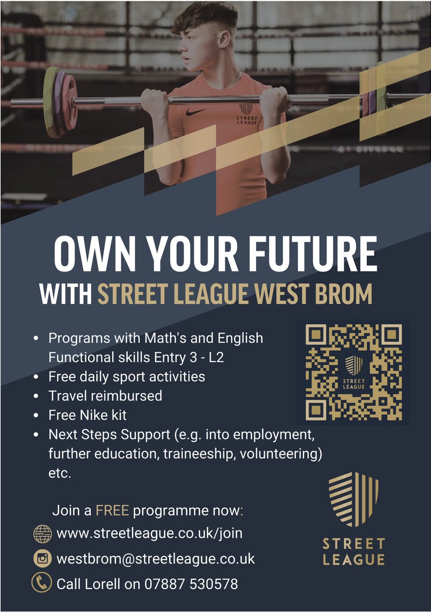 Do you need support to gain Functional Skills qualifications? Do you love sport and need support getting into employment? Contact @StreetLeagueUK and speak to Lorell on 07877 530578.