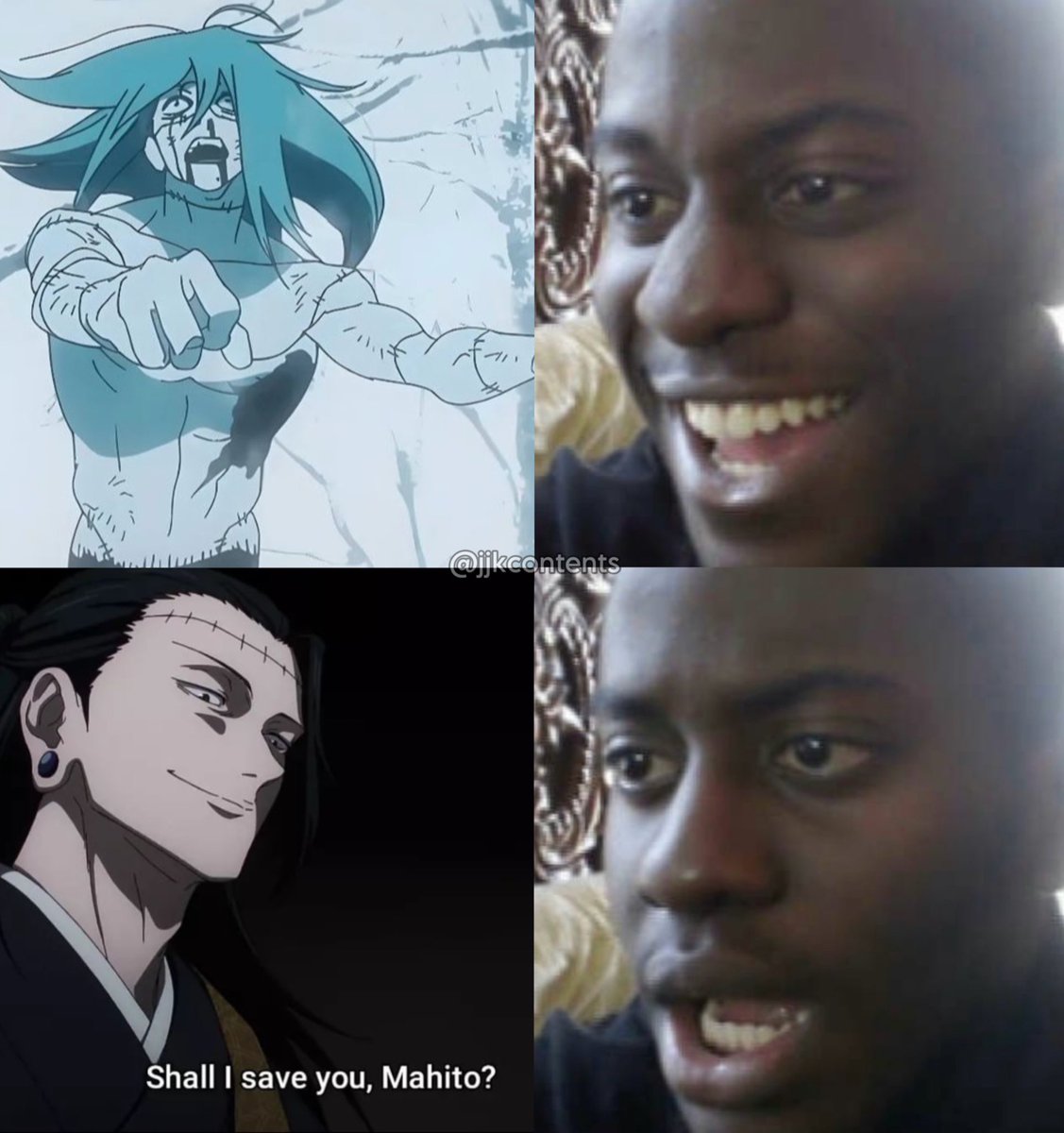 JJKcontents's tweet image. Jujutsu Kaisen Episode 21 be like :