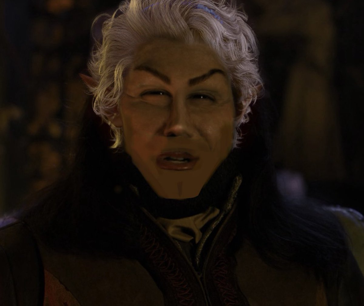 chiieur's tweet image. ascended astarion but he has nandor style bad plastic surgery when u see him 6 months later in the epilogue