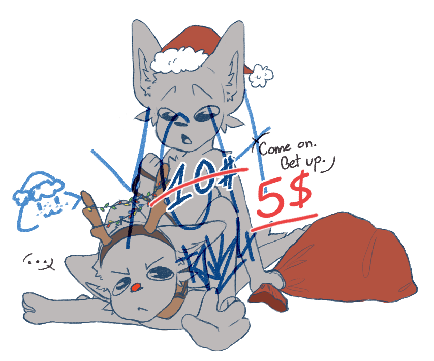 TotallyNotTaku's tweet image. 🎄🎅 CHRISTMAS PROMO ❗
flat coloured piece for two, $5 for both (paypal preffered), any gender and species! 🙌✨
__________
Check my other socials! - linktr.ee/takv
#furry #furryart #digitalart #ych #commission #christmas