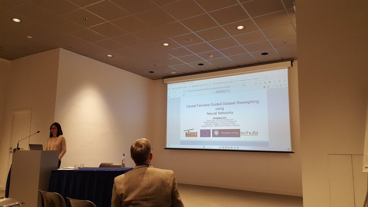 Salvatore Ruggieri (@ruggieris) on Twitter photo Attending the presentation of Xuan Zhao at #BigData2023 on Causal Fairness-Guided Dataset Reweighting using Neural Networks. <a href="/NoBIAS_ITN/">NoBIAS ITN Project</a> <a href="/kdd_lab/">KDD Lab Pisa</a> arxiv.org/abs/2311.10512 Attending the presentation of Xuan Zhao at #BigData2023 on Causal Fairness-Guided Dataset Reweighting using Neural Networks. <a href="/NoBIAS_ITN/">NoBIAS ITN Project</a> <a href="/kdd_lab/">KDD Lab Pisa</a> arxiv.org/abs/2311.10512